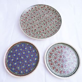 3 Antike Orientalische Teller,  Große Anbietschalen Aus Keramik - Fajance Bild