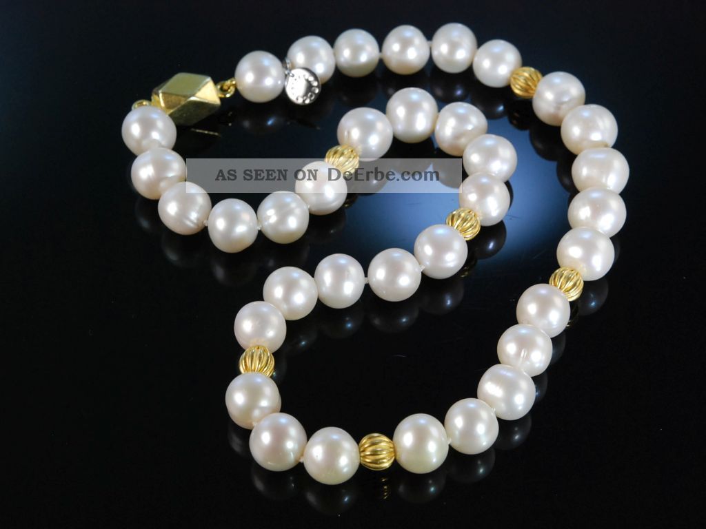 A19B Natürliche Süßwasser Perlen Schmuck Halskette Perlenkette Collier