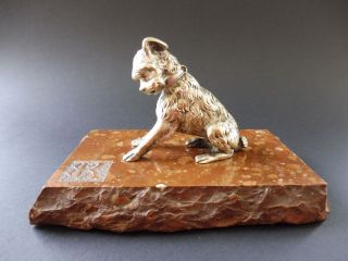 Jugendstil Terrier Bronze Paperweight Dog Hund Art Nouveau Briefbeschwerer Stone Bild
