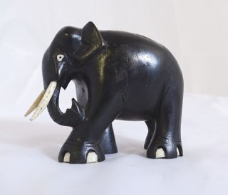 Alte Ebenholz Figur Afrika Elefant Tierfigur Handgeschnitzt Handarbeit Bild
