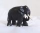 Alte Ebenholz Figur Afrika Elefant Tierfigur Handgeschnitzt Handarbeit Entstehungszeit nach 1945 Bild 1