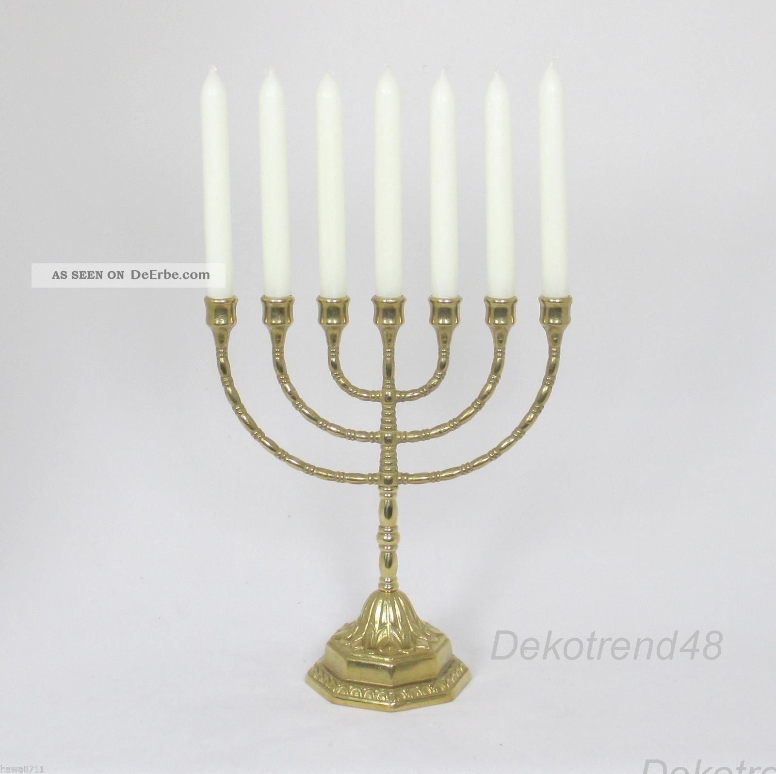 Davidleuchter Menora Jüdisch Menorah Antik Kerzenleuchter Kerzenständer Gefertigt nach 1945 Bild