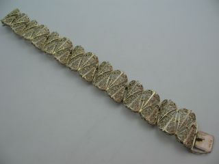 Handarbeit Wunderschönes Breites Filigranes Armband Aus 835 Silber Bild