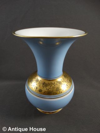 Weimar Porzellan Vase Hellblau Gold - Christa Bild