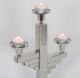 Kerzenleuchter Bauhaus - Stil 3 Armig Chrom Kerzenständer Antik Barock Silber 1920-1949, Art Déco Bild 2