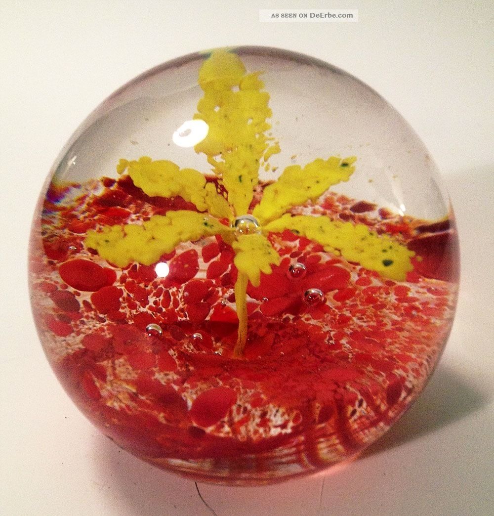 Paperweight Presse Papiers Briefbeschwerer Glas Mehrfarbige Pflanzenwelt Dekorglas Bild
