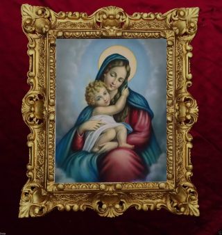 GemÄlde Madonna Delle Grazie Ikonen Bilder Antik Barock Look 45x38cm 345b Bild