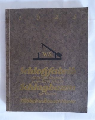Musterbuch Schlossfabrik Schlagbaum Wilh Schulte Velbert Möbel Bauschlösser 1925 Bild