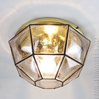 8 - Eckig GlashÜtte Limburg Deckenlampe Leuchte 60s Iron Glass Design Pendant Lamp Bild