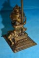 Antike Seltene Massive Jugendstil Lampe Mit Bronzefigur Mit Tintenfass 1890/1900 Bronze Bild 10