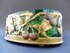 :: Antique Jugendstil Kirsche Cherry Jardiniere Vergoldet GrÜn Glas Art Nouveau 1890-1919, Jugendstil Bild 3