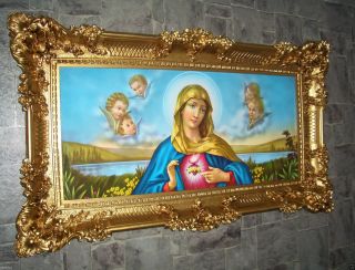 Heilige Bild Maria Gerahmte Gemälde Rahmen 97 X 57 Cm Ikonen Jesus Christus Bild