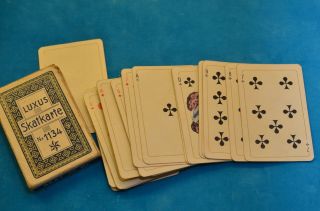 Alte Luxus Skatkarte Nr.  1134 Kartenspiel Aus Den 40er Jahren Bild