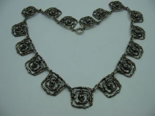 Sehr Schöne 60er 70er Jahre Designer Halskette Aus 925 Sterling Silber Bild