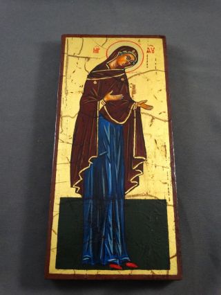 Ikone Icon Heiligenbild Gottesmutter Maria - Fürbitt Reihe - Handgemalt Bild
