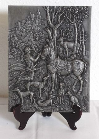 Eisen Relief Heiliger Eustachius Nach Albrecht Dürer Gusseisen Platte Wandplatte Bild
