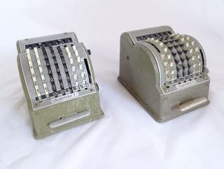 Paar Antike Summira 7 Tisch Rechenmaschinen Additionsmaschine 50/60er Bild