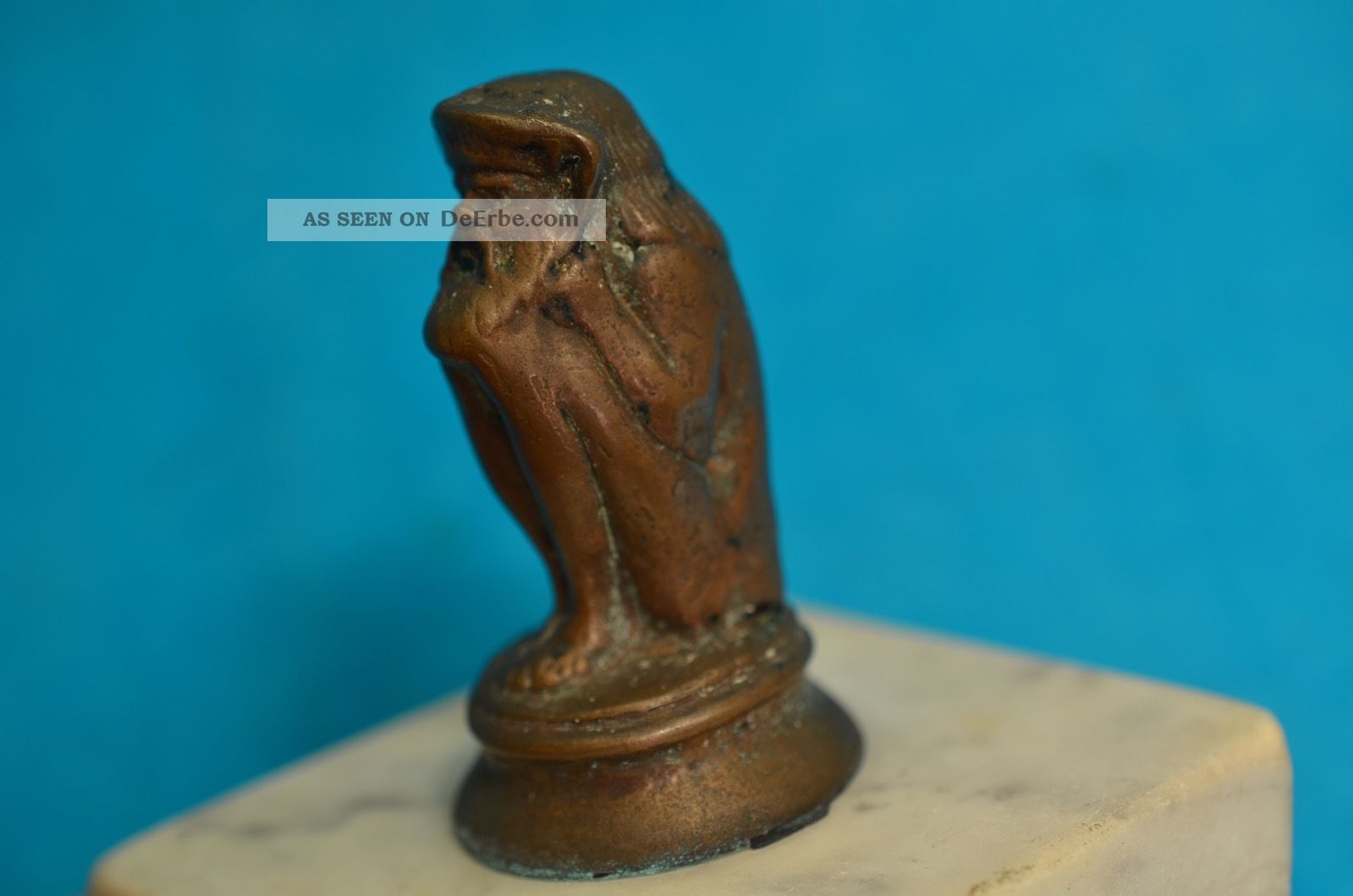 Alte Antike Bronzefigur Sitzender Geistlicher Mythosfigur 1900/1910 Bronze Bild
