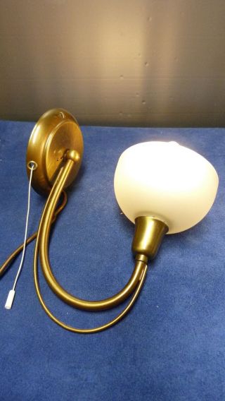 Wandleuchte Wandlampe Mit Glasschirm - Bronzefarben - Zugschalter - Bild