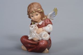 Goebel Engel Sitzend Mit Katze 
