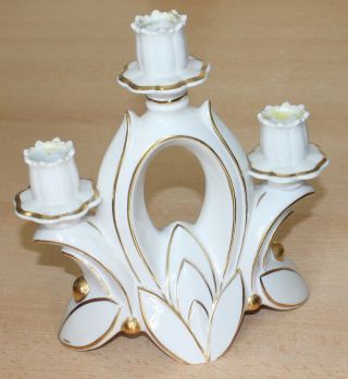 - Tettau Bavaria 3 - Armiger Porzellan Kerzenständer Leuchter Art Deko 30er Jahr Bild
