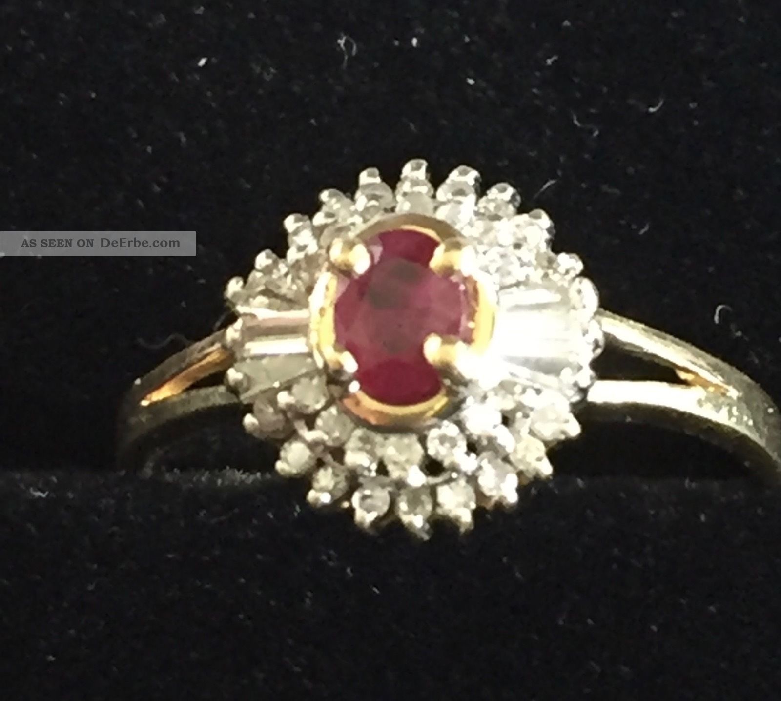 Diamant - Rubin - Ring - Gelbgold 14k Ringe Bild