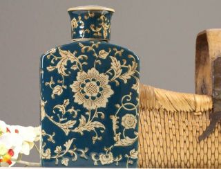 China Vase Chinesische Deckelvase Grün - Creme 31cm 440 Bild