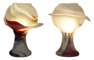 Einzigartige Glaslampen Paar Peil & Putzler Tischlampe 70er Jahre Retro Lampe Bild