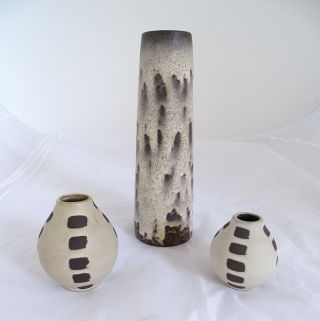 3 Seltene Mid Century Keramik Vasen Fritz Van Daalen Aalen Tolles Design Bild