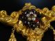 Antike Brosche Biedermeier Um 1850 Gold 750 Granat Saat Perlen Garnet Brooch Schmuck nach Epochen Bild 1