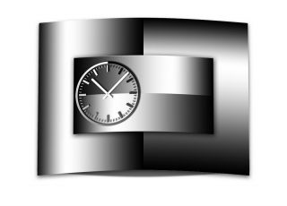 Wanduhr Xxl 3d Optik Dixtime Abstrakt Schwarz Weiß 50x70 Cm Leises Uhrwerk Gr - 00 Bild