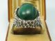 Handarbeit Top 60er 70er Jahre Designer Ring Aus 925 Silber Mit Malachit Ringe Bild 1