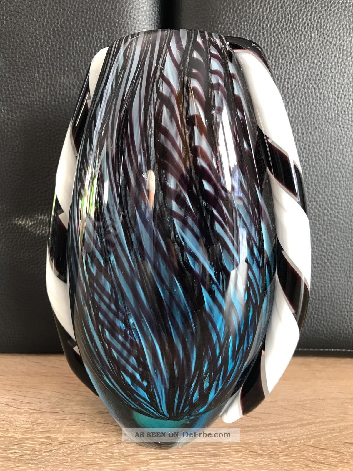 Muranoglas Stil Glaskunst Vulst Vase Selbst - Stehend Mod.  2 Glas & Kristall Bild