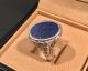 Eleganter Lapis Lazuli Ring Silbering Silber 925 Jugendstil Siegelring Gr 62 /63 Ringe Bild 1