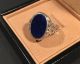 Eleganter Lapis Lazuli Ring Silbering Silber 925 Jugendstil Siegelring Gr 62 /63 Ringe Bild 4