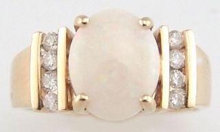 Opal - Diamant - Ring,  Gelbgold 14k Bild