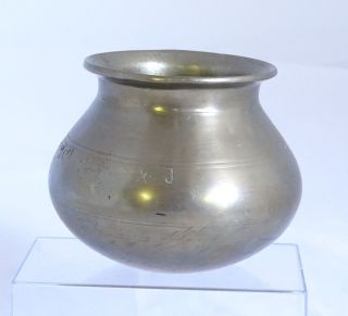 Antike Orientalische Messing Schale Gefäß Vase Topf Mit Arabischen Zeichen Bild