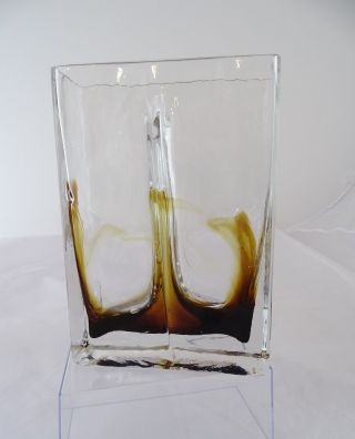 Panton Ära Ausgefallene Doppelwandige Design Vase Glas Blumenvase Blockvase 70er Bild