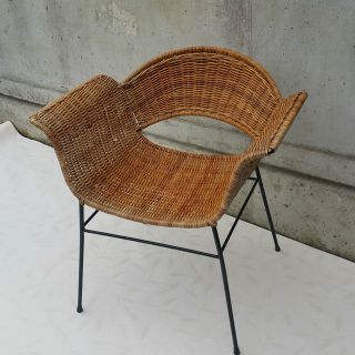 Basket Chair Organic Style 50 Rocking Lounge Korb Stuhl Charles Eames String Ära Bild