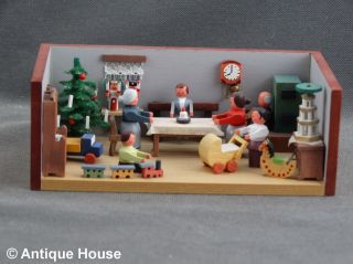 Erzgebirge Volkskunst Miniatur Seiffener Stübelmacher Weihnachtsstube Bild
