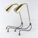 Paar Lampen Messing Leuchte Lamp 50s Tisch Mid Century Stilnovo Vintage 1950-1959 Bild 2