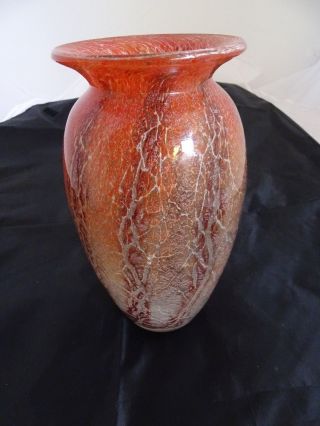 Wmf Ikora Glas Vase Art Déco Mid Century In Tollen Schönen Farben Rot Bild