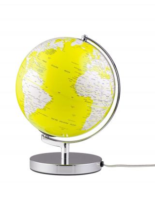 Globus Leuchtglobus Terra Yellow Light Designglobus 25cm Durchmesser Emform Bild