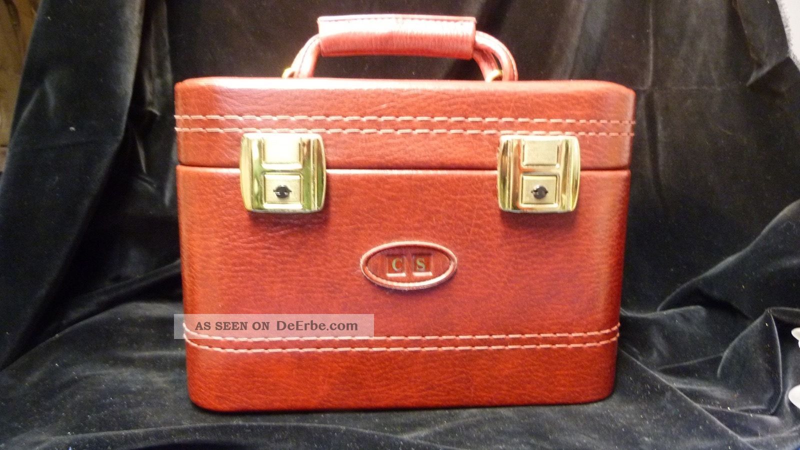 Vintage Kosmetikkoffer - Beauty Case - Rot - Kunstleder - 70er / 80er Jahre Accessoires Bild