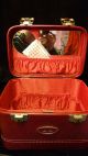 Vintage Kosmetikkoffer - Beauty Case - Rot - Kunstleder - 70er / 80er Jahre Accessoires Bild 3