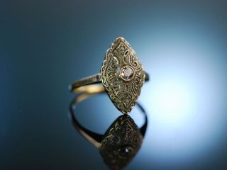 Antique Engagement Ring Art Deco Verlobungs Ring Gold 585 Platin Diamant Um 1925 Bild