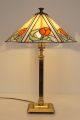 Schöne Jugendstil Tiffany Leuchte Tischlampe Messing Einzelstück Gefertigt nach 1945 Bild 2