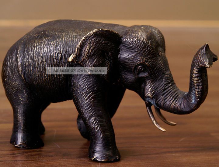 Bronze Elefanten Skulptur Statue Elefant 20cm 708d Entstehungszeit nach 1945 Bild
