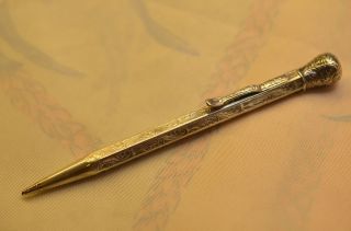 Alter Antiker Verzierter Bleistift Drehbleistift Silber 835 Gebr.  Hepp Pforzheim Bild