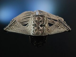 Antike Trachten Kropf Kette 12reihig Silber Granat Salzburg 1910 Silver Necklace Bild